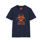 Graphic T-Shirt — Orange Biohazard Icon with “I HAVE THE SNIFFLES”