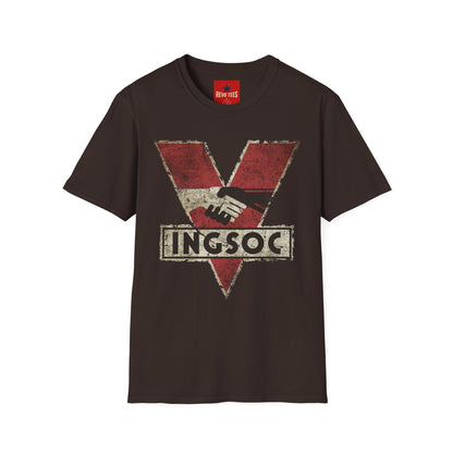Dystopian 'INGSOC' Vintage Graphic T‑Shirt