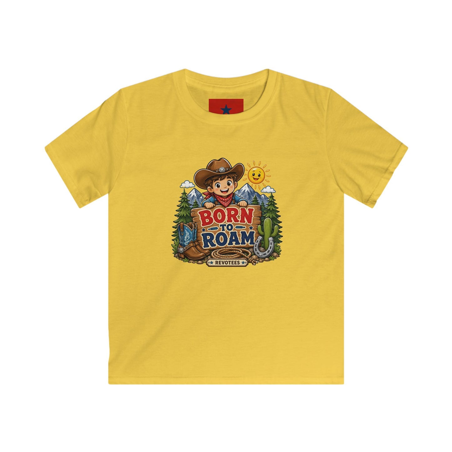 Kids T-Shirt – "Born to Roam" Cute Cowboy Adventure Tee for Little Explorers