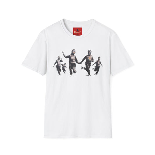Banksy T-Shirt — Vintage Running Figures Graphic Tee