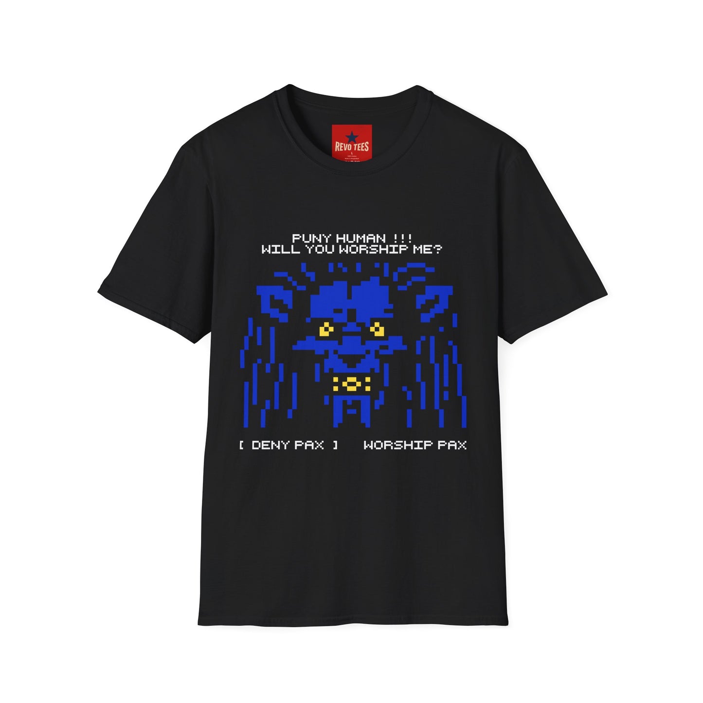 Pixel Cthulhu T-Shirt — "Puny Human!!! Will You Worship Me?" Retro Horror Tee