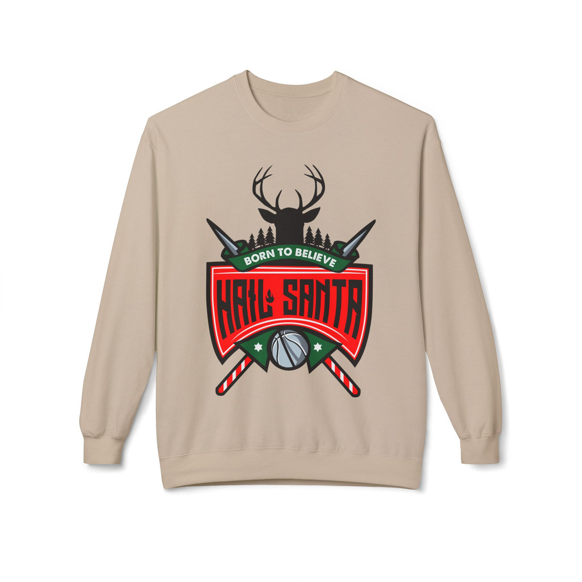 "Hail Santa" Masonic Christmas Crested Crewneck