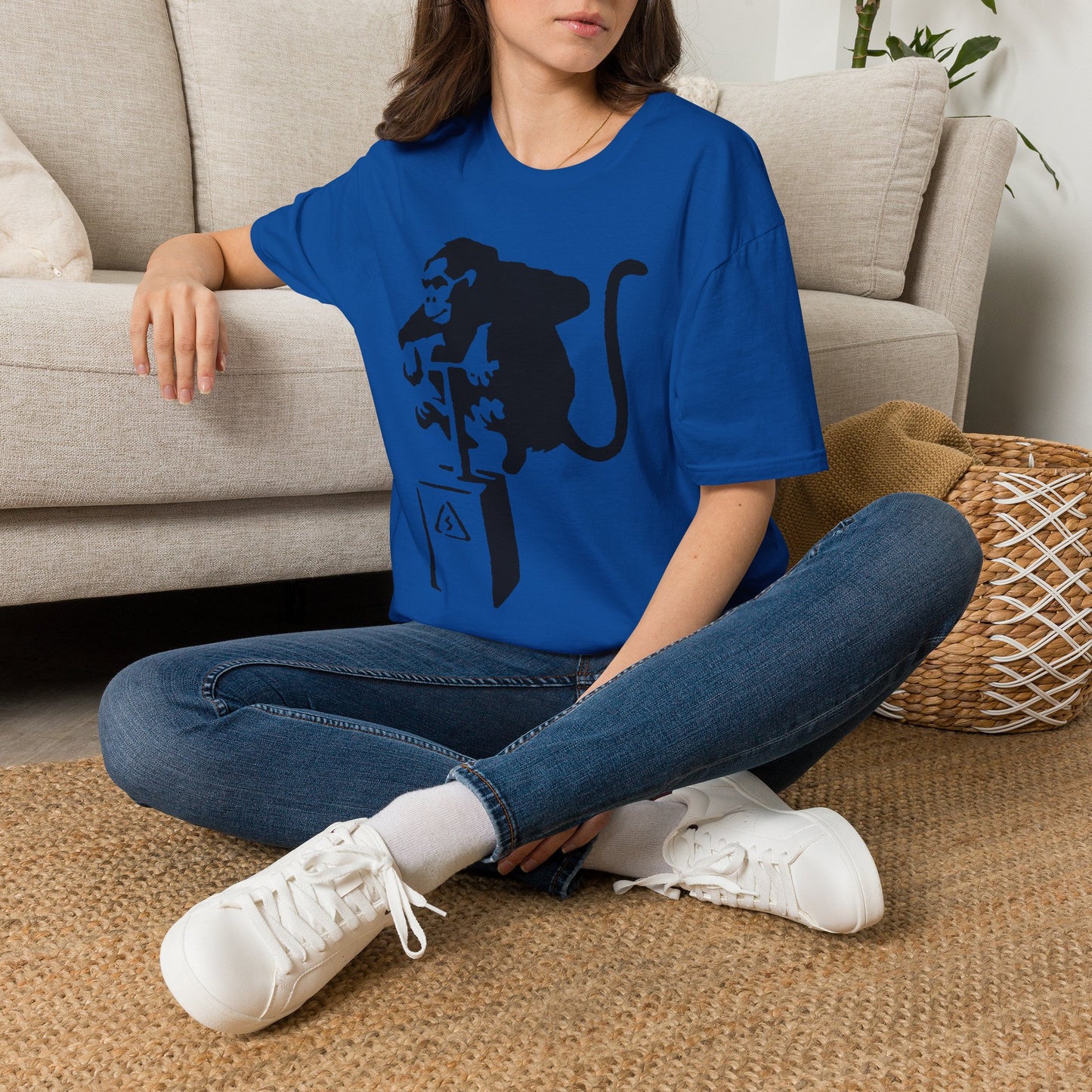 Banksy-Style Monkey On Bomb T-Shirt — Street Art Graphic Tee
