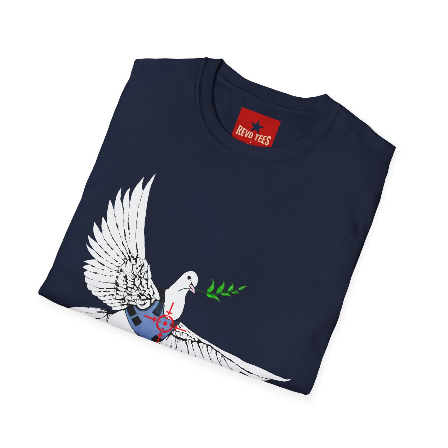 Banksy's Dove of Peace T‑Shirt — Flying Dove with Olive Branch & Earth Heart Graphic