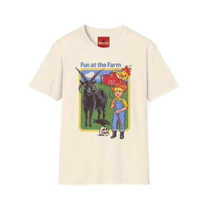 Fun at the Farm T-Shirt — Vintage Barn & Goat Graphic Tee