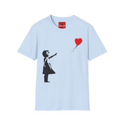 Banksy Balloon Girl T‑Shirt — Heart Balloon Street Art Graphic Tee
