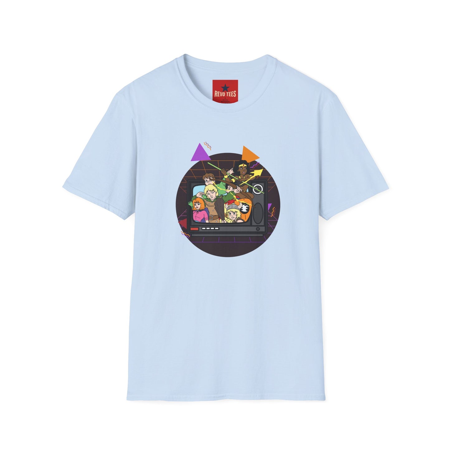 Retro Arcade Crew T‑Shirt — Colorful Gamer Character Graphic