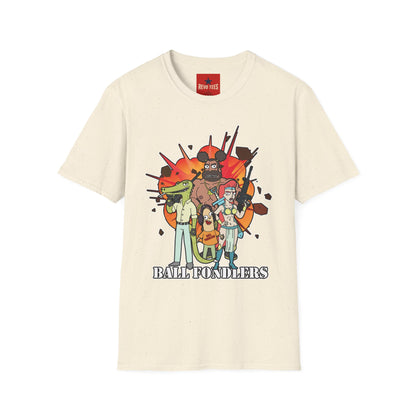 Cartoon Apocalypse T-Shirt — Retro Comic Crew with 'Built to Deliver' Design