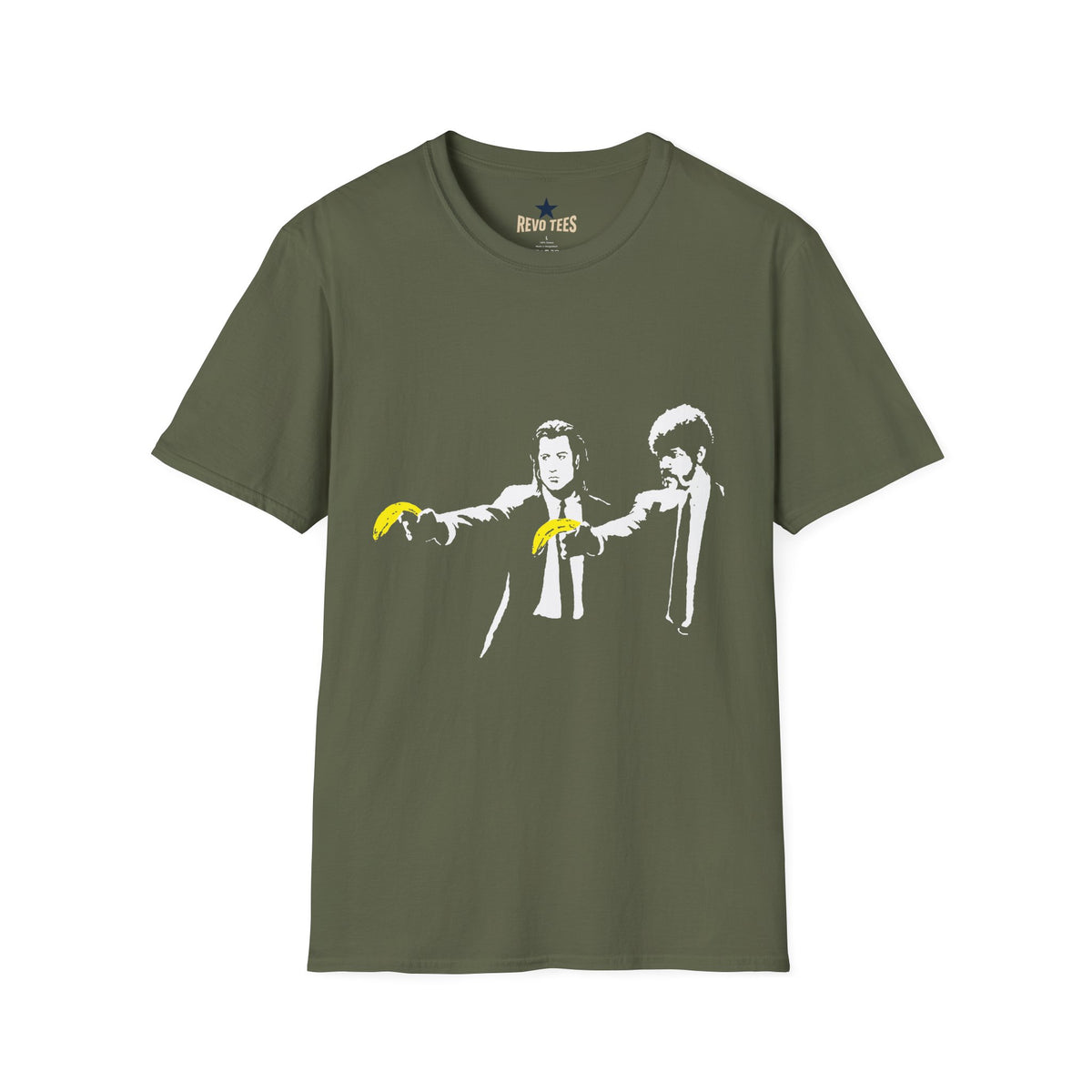 Revotees Banksy Pulp Fiction Banana Standoff T-Shirt - alternate view 4