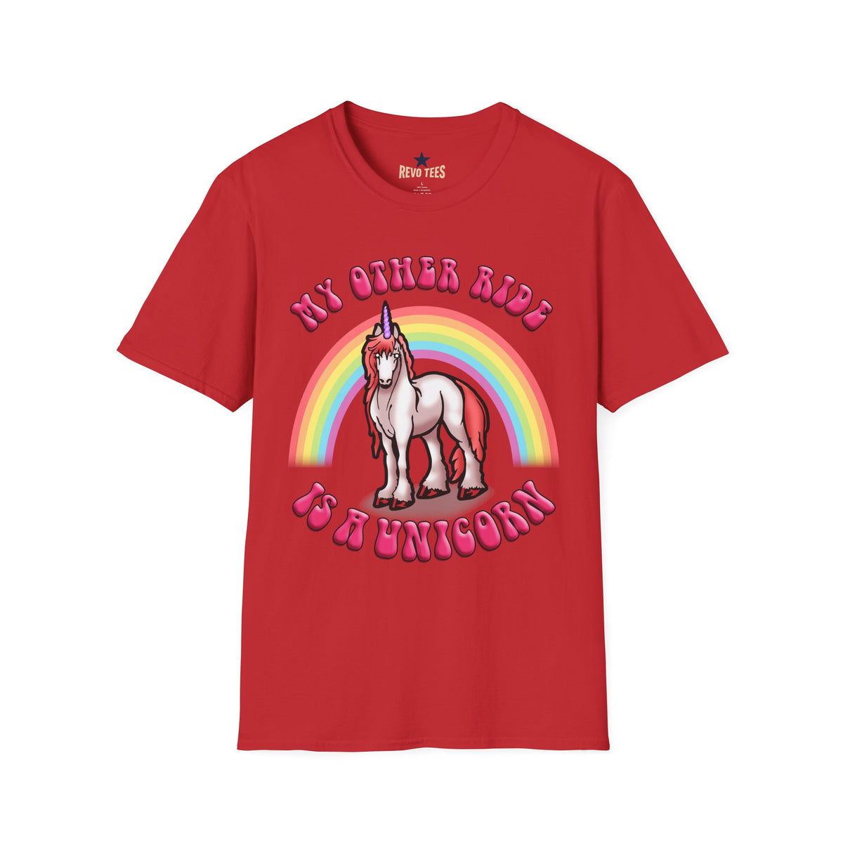 Revotees Unicorn Rainbow My Other Ride Is a Unicorn Retro Graphic T-Shirt - alternate view 11