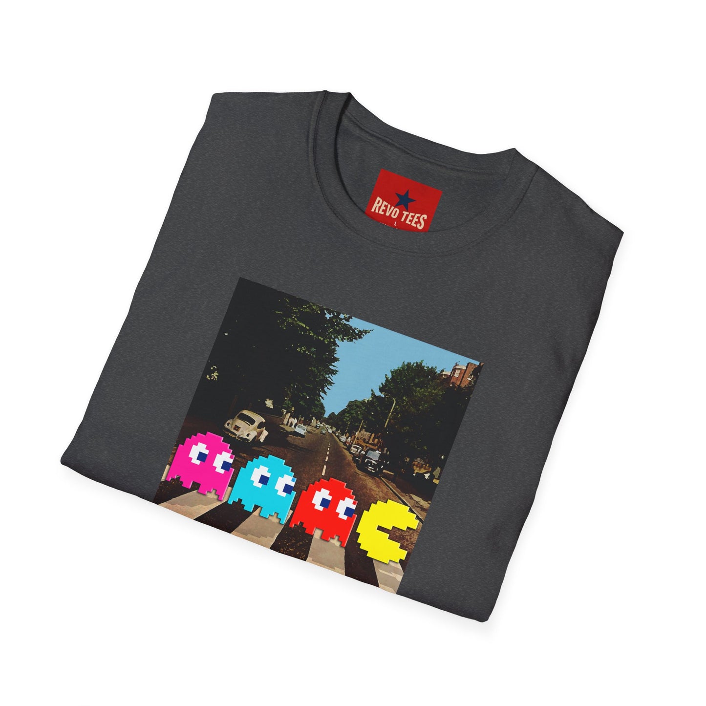 Pac‑City Arcade T‑Shirt — Retro Pixel Ghosts Crossing Graphic Tee