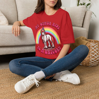 Unicorn Rainbow T‑Shirt — “My Other Ride Is A Unicorn” Retro Graphic Tee