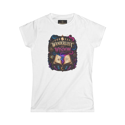 Wanderlust & Wisdom Graphic Tee — Magical Open Book Travel Shirt