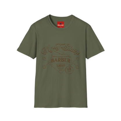 Barber Shop Graphic T‑Shirt — 'My T‑Shirt Barber Shop' Vintage Logo Tee