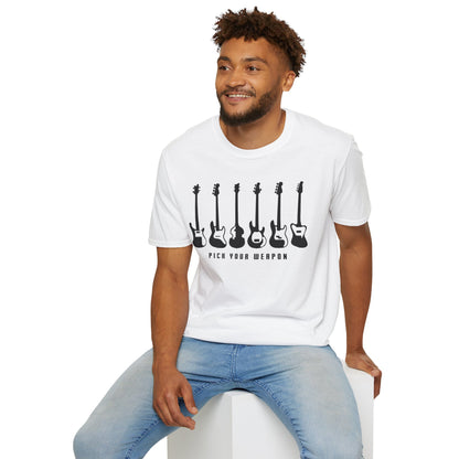 Pick Your Weapon Bass Guitars - Unisex Softstyle T-Shirt