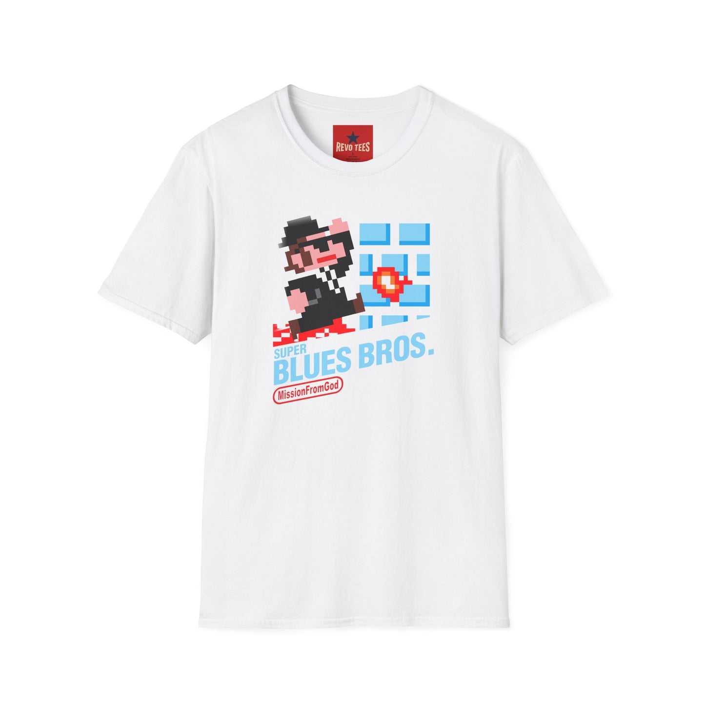 Retro Pixel Blues Bros. T-Shirt — 8‑Bit Gamer Graphic Tee