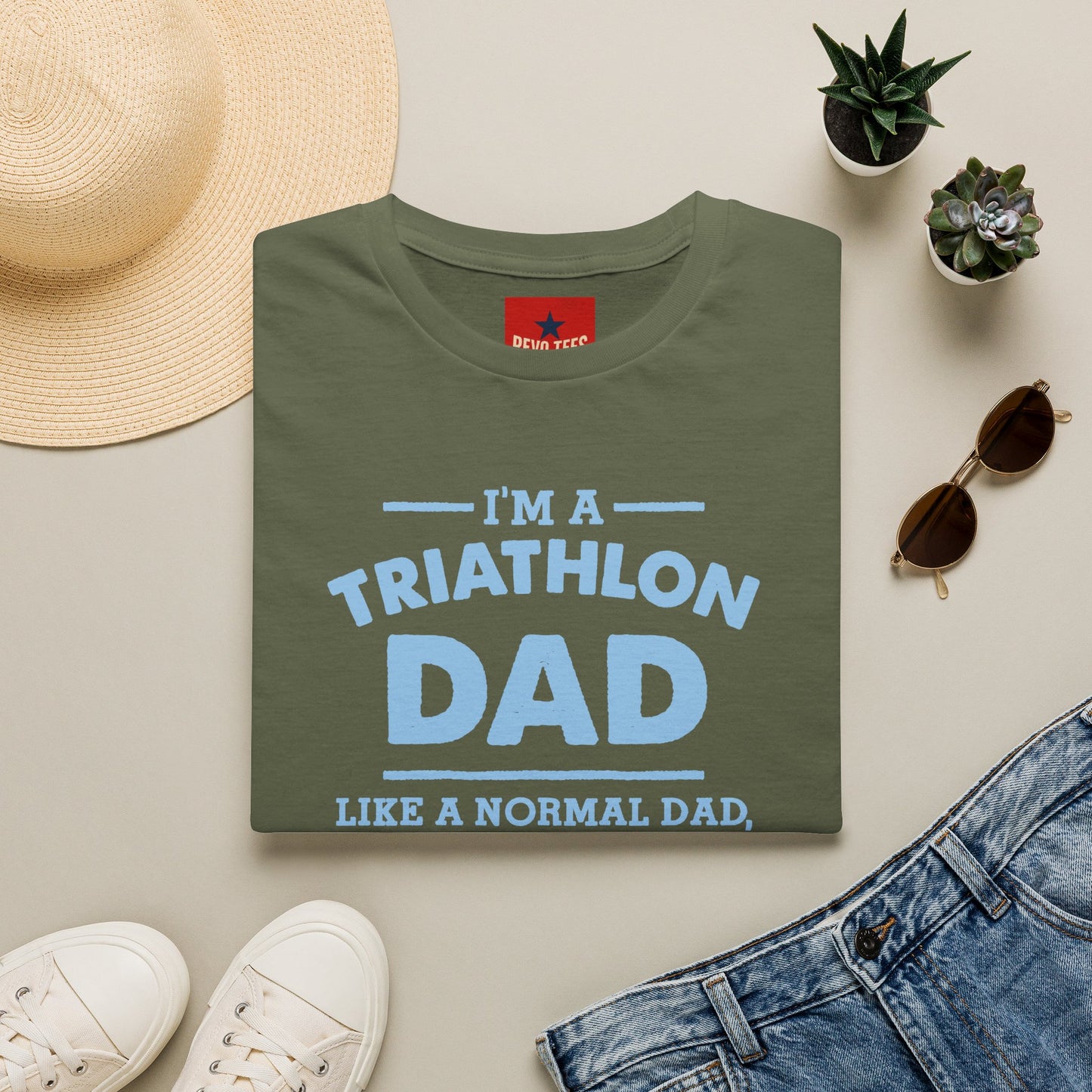 Triathlon Dad T-Shirt — "I'm a Triathlon Dad Like a Normal Dad, Just Way More Awesome"