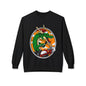 Dragon Santa Riding — Retro Green Dragon Surfing Crewneck Sweatshirt