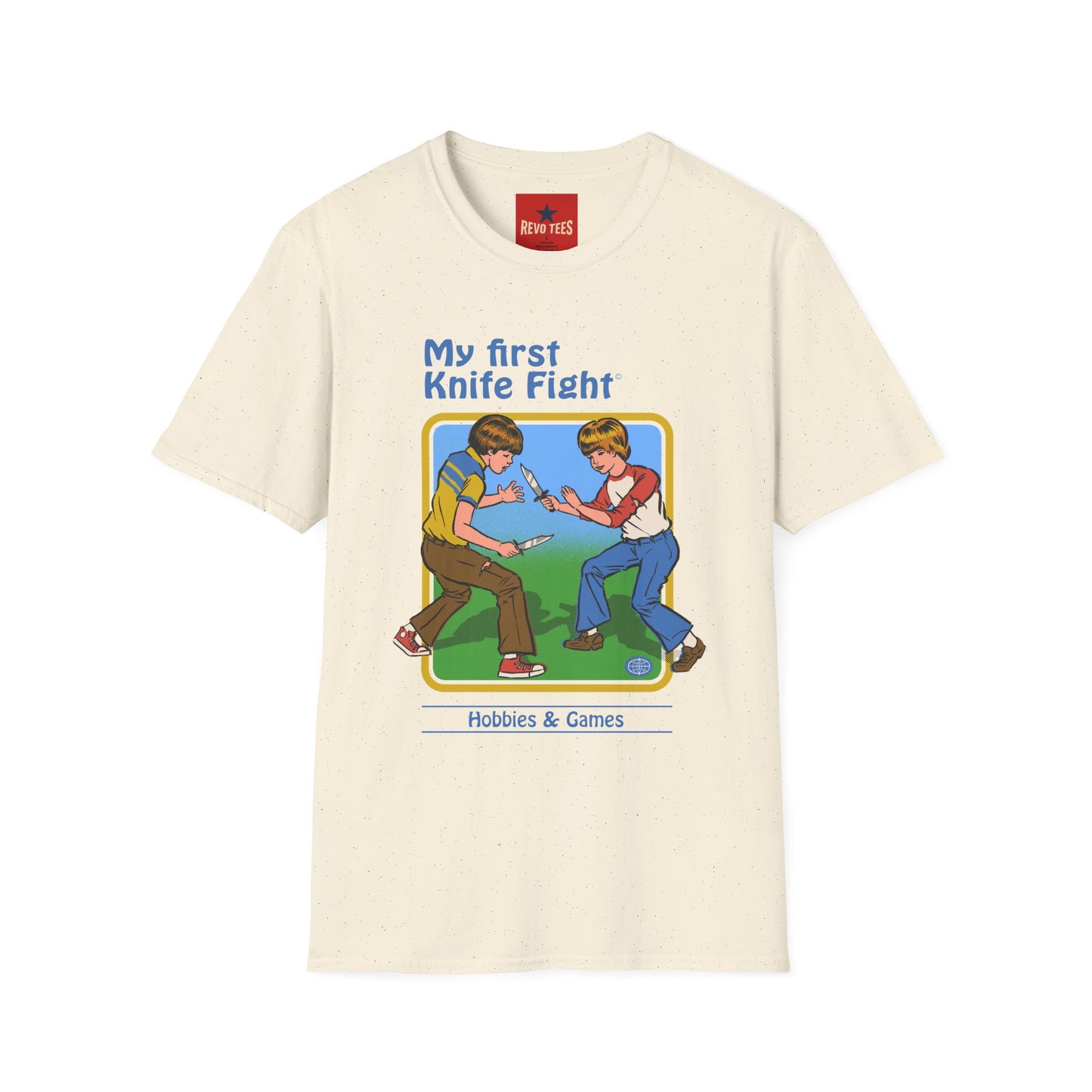 My First Knife Fight T-Shirt — Retro Dark Humor Graphic Tee