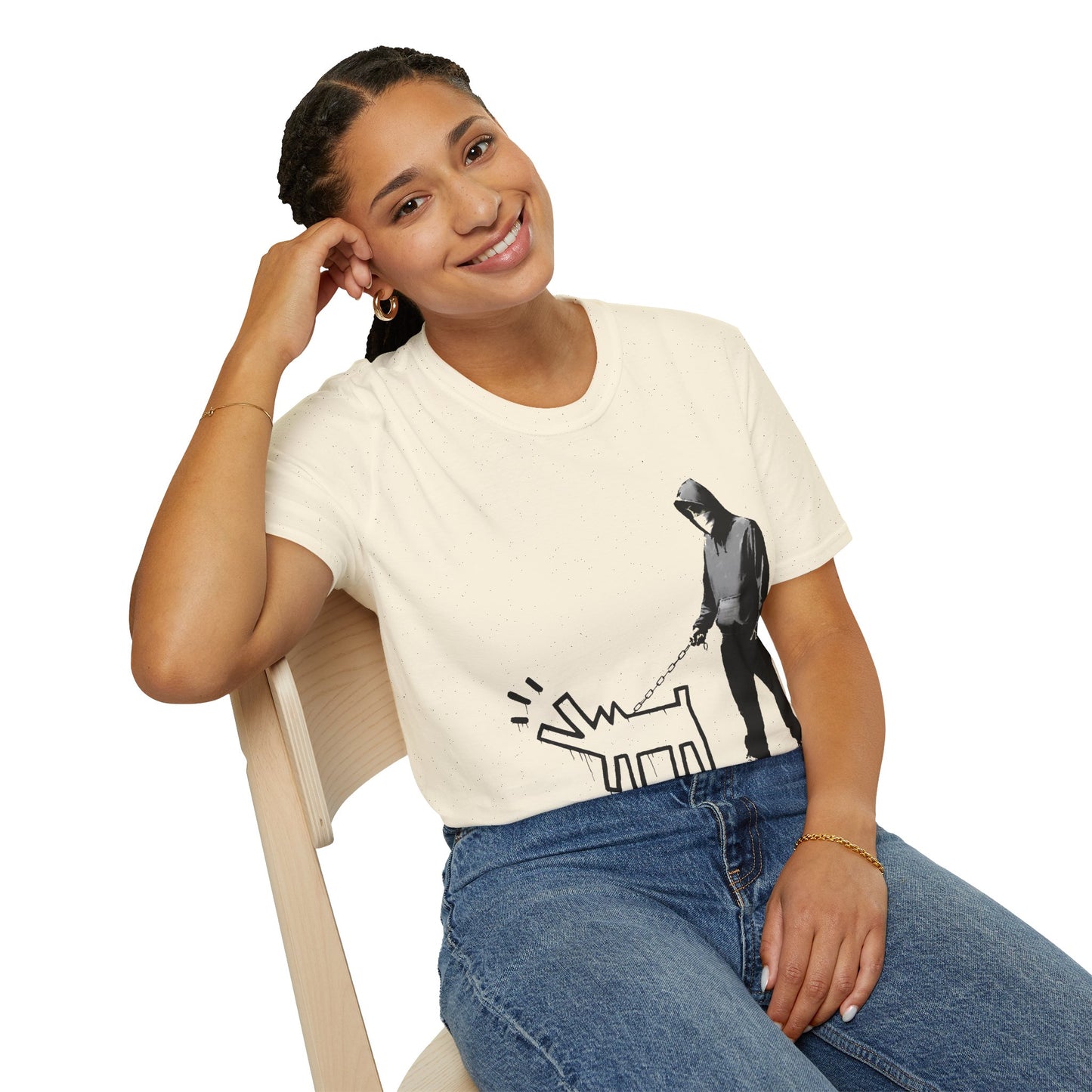 Banksy Walking The Dog — Urban Keith Haring Style Graphic Tee