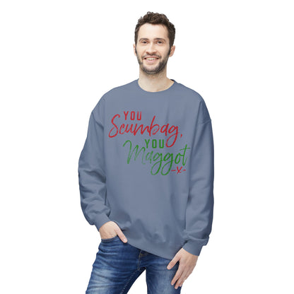 "You Scumbag, You Maggot" Festive Fairy Tale of New York Script Crewneck Sweatshirt