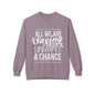 "All We Are Saying Is Give Sprouts a Chance" Cozy Vegan Humor Crewneck Sweatshirt