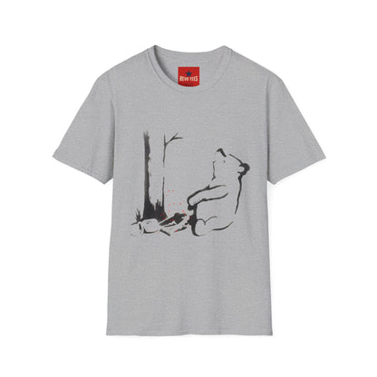 Bear & Tree Minimalist Graphic T-Shirt