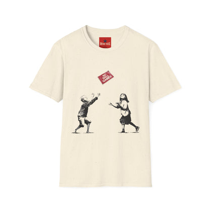 Banksy No More Games T-Shirt — Vintage Kids Throwing 'No More Games' Patch Graphic Tee