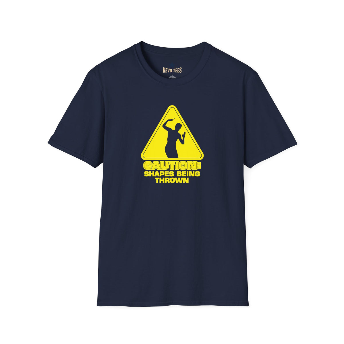 Revotees Caution Throwing Shapes Unisex Softstyle T-Shirt - alternate view 8