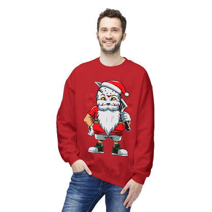 Santa Skull — Edgy Christmas Graphic Crewneck Sweatshirt