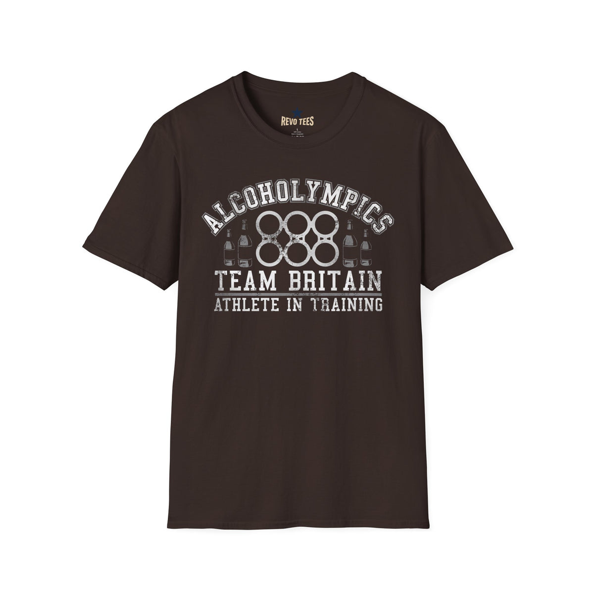 Revotees Alcoholympics Team Britain Funny Drinking Crew T-Shirt - alternate view 3