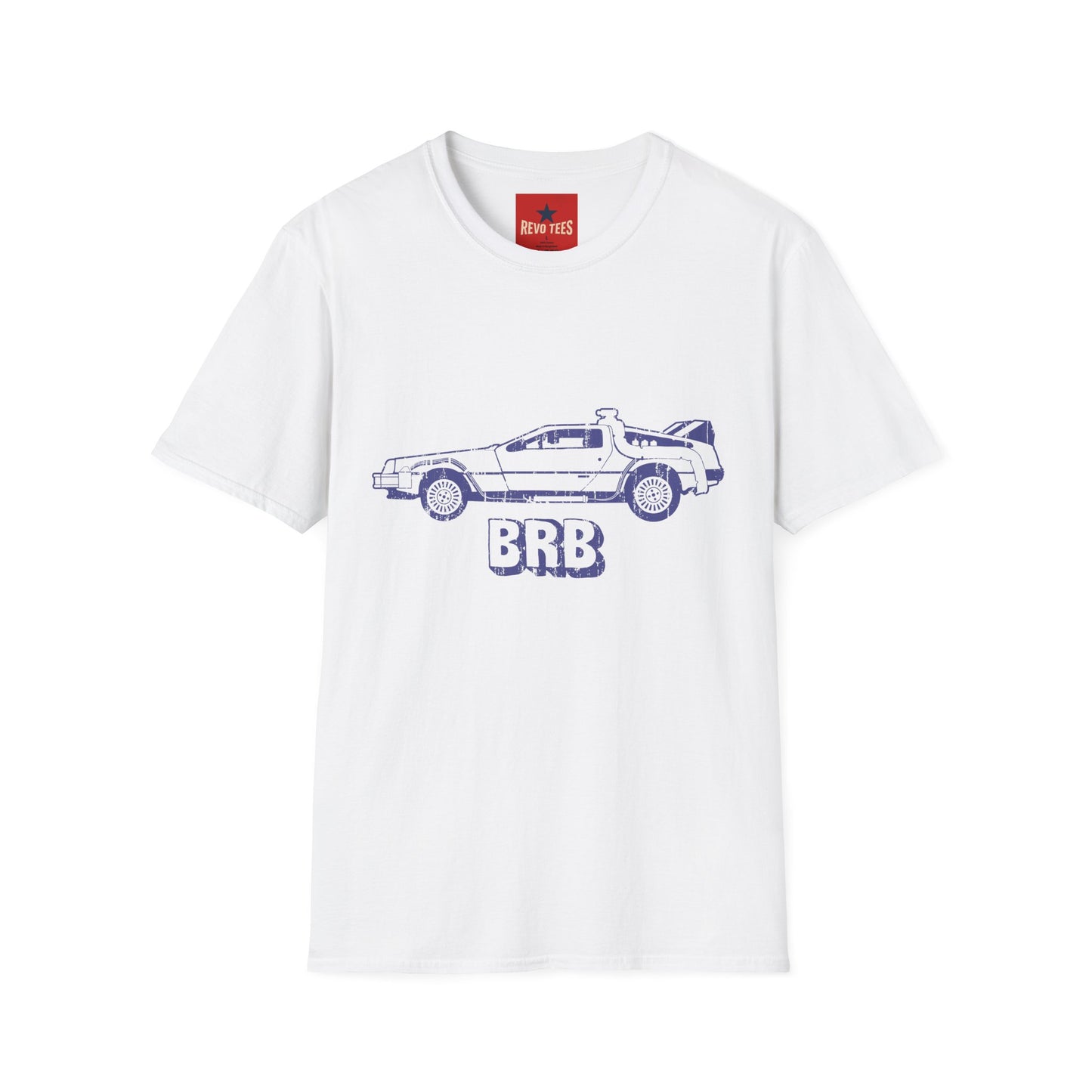 BRB DeLorean T-Shirt — Vintage Time Machine Tee for Retro & Sci‑Fi Fans
