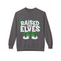 Raised by Elves Sweatshirt – Christmas Funny Holiday Crewneck