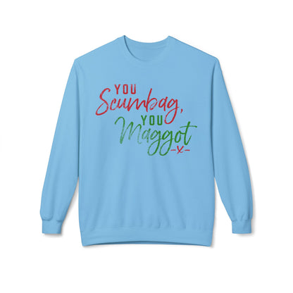 "You Scumbag, You Maggot" Festive Fairy Tale of New York Script Crewneck Sweatshirt