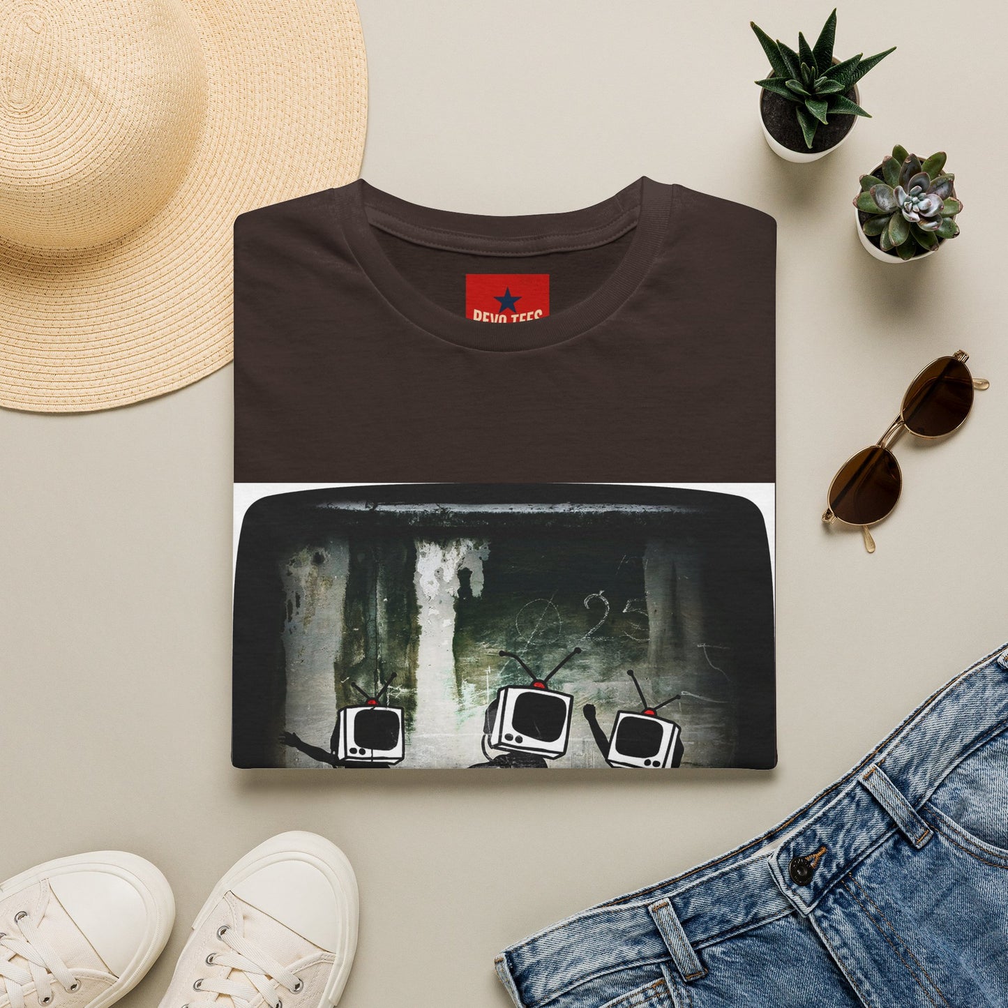 Banksy TV Head Graphic T-Shirt