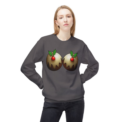 Yule Tidings We'll Twin - Christmas Puddings Crewneck Sweater