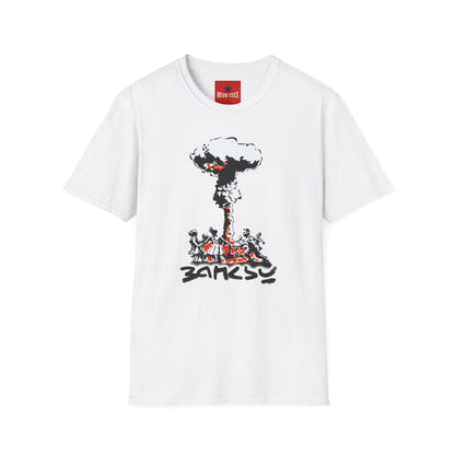 T-Shirt — 'Barely' Mushroom Cloud Graphic Tee (Edgy Protest / Anti-War Streetwear)