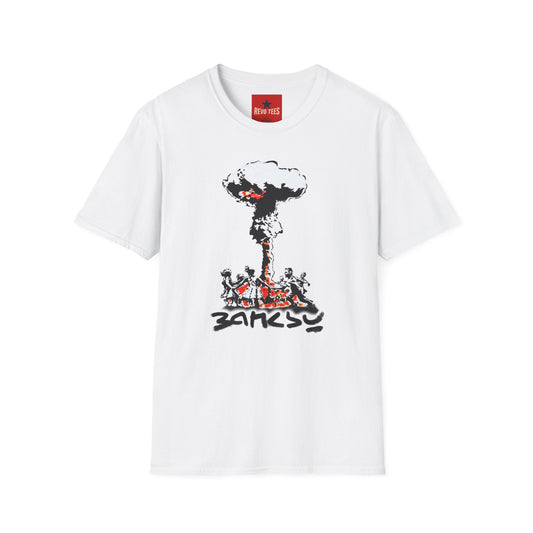 T-Shirt — 'Barely' Mushroom Cloud Graphic Tee (Edgy Protest / Anti-War Streetwear)