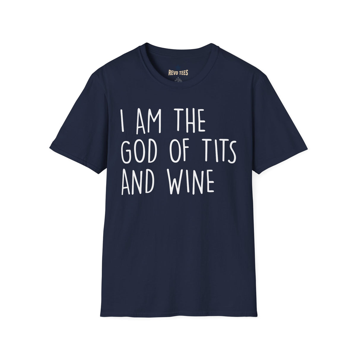 Revotees Graphic I Am the God of Tits and Wine Funny Slogan for Wine Lovers Bachelorette Gifts T-Shirt - alternate view 8