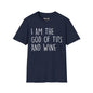 Revotees Graphic I Am the God of Tits and Wine Funny Slogan for Wine Lovers Bachelorette Gifts T-Shirt - alternate view 8
