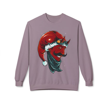 Devil Santa — Vintage Holiday Demon Graphic Crewneck Sweatshirt