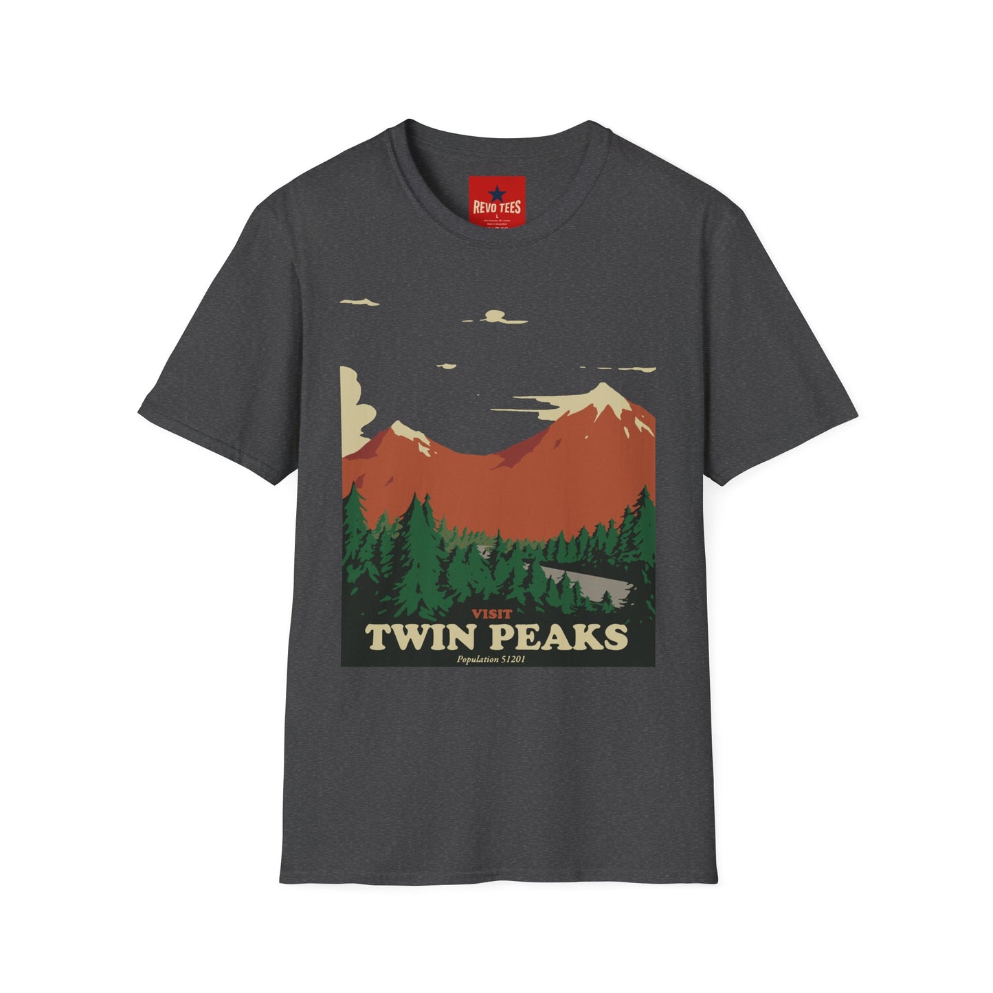 Twin Peaks Mountain T-Shirt — Retro Forest Adventure Tee