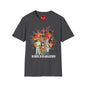 Cartoon Apocalypse T-Shirt — Retro Comic Crew with 'Built to Deliver' Design