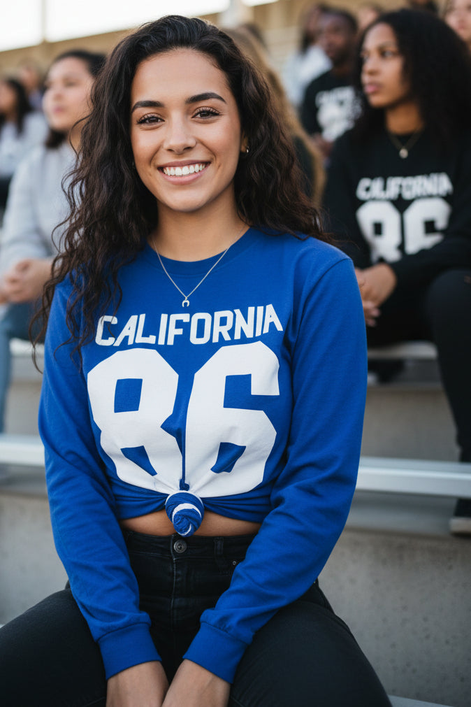 Revotees California 86 Long-Sleeve Shirt Retro Athletic State T-Shirt