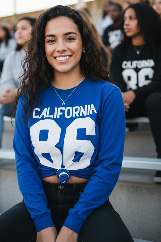 Revotees California 86 Long-Sleeve Shirt Retro Athletic State T-Shirt