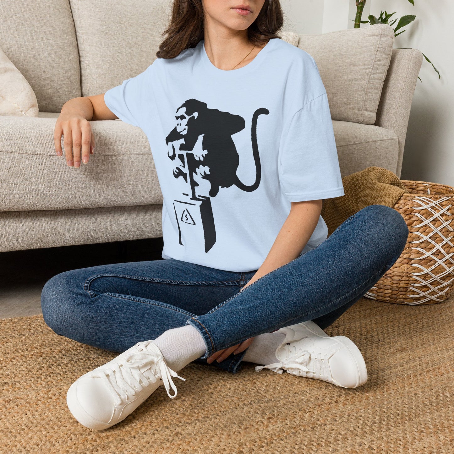 Banksy-Style Monkey On Bomb T-Shirt — Street Art Graphic Tee
