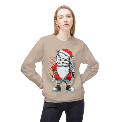 Santa Skull — Edgy Christmas Graphic Crewneck Sweatshirt
