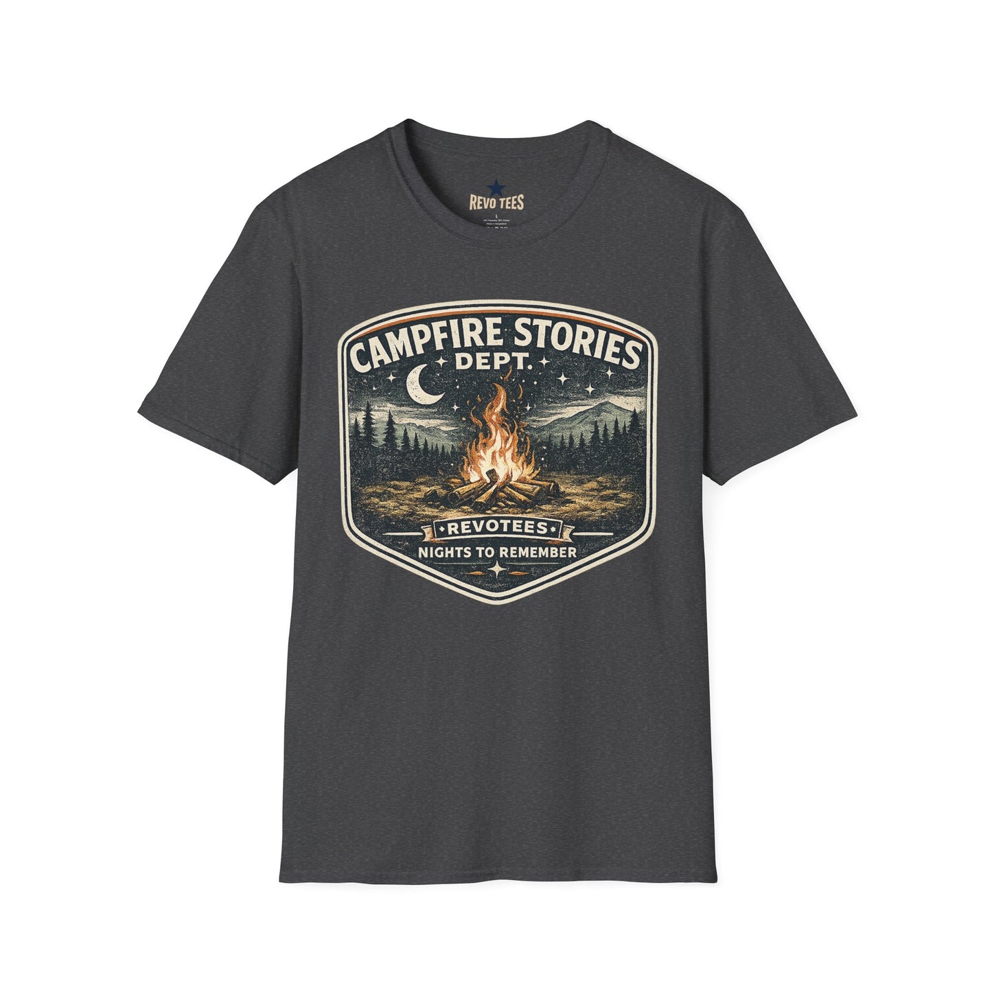 REVOTEES Campfire Stories T‑Shirt — Vintage Bonfire Graphic Tee