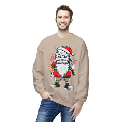Santa Skull — Edgy Christmas Graphic Crewneck Sweatshirt