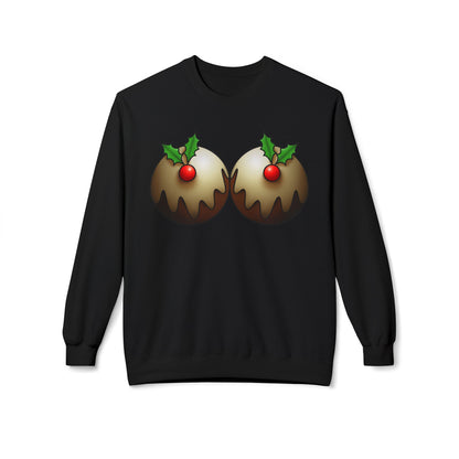 Yule Tidings We'll Twin - Christmas Puddings Crewneck Sweater